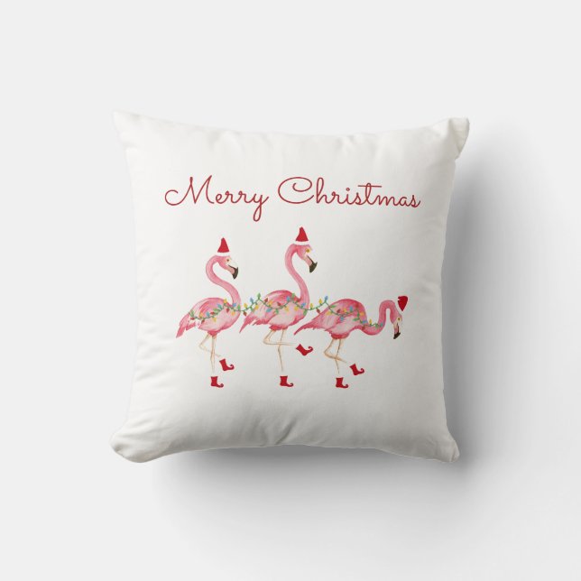 Flamingos Weihnachtskissen Kissen (Vorderseite)