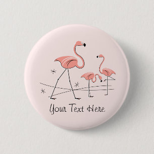 Flamingos zacken Trio 2" Text" Knopf aus Button
