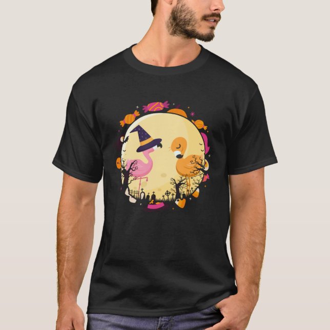 Flamingoween   Flamingo Candy Halloween T-Shirt (Vorderseite)