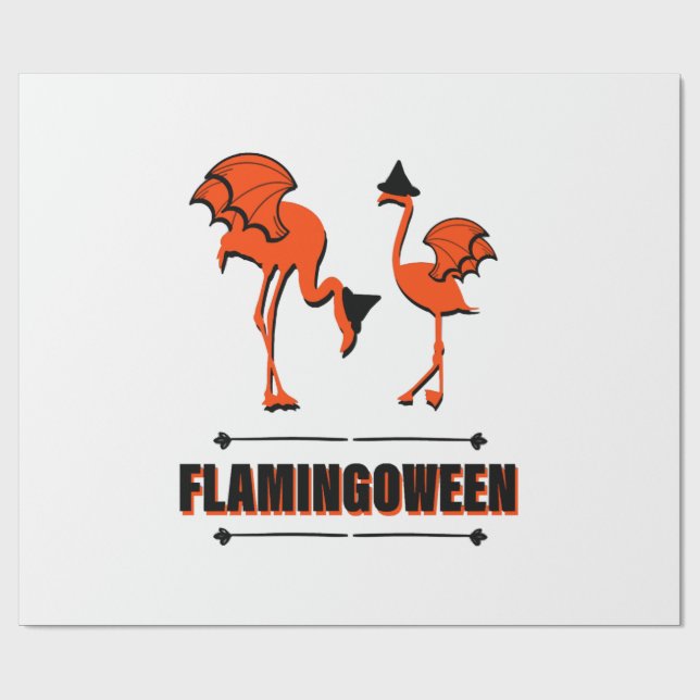 Flamingoween - Halloween Geschenkpapier (Flach)