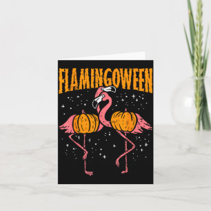 Flamingoween-Kürbis-Flamingos Lustiger Vogel Hallo Karte