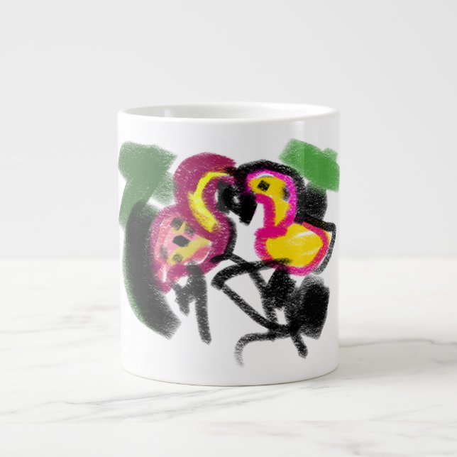 Flamings Liebe  Jumbo-Tasse (Vorderseite)