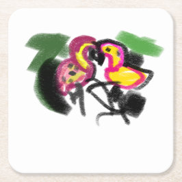 Flamings Liebe Rechteckiger Pappuntersetzer