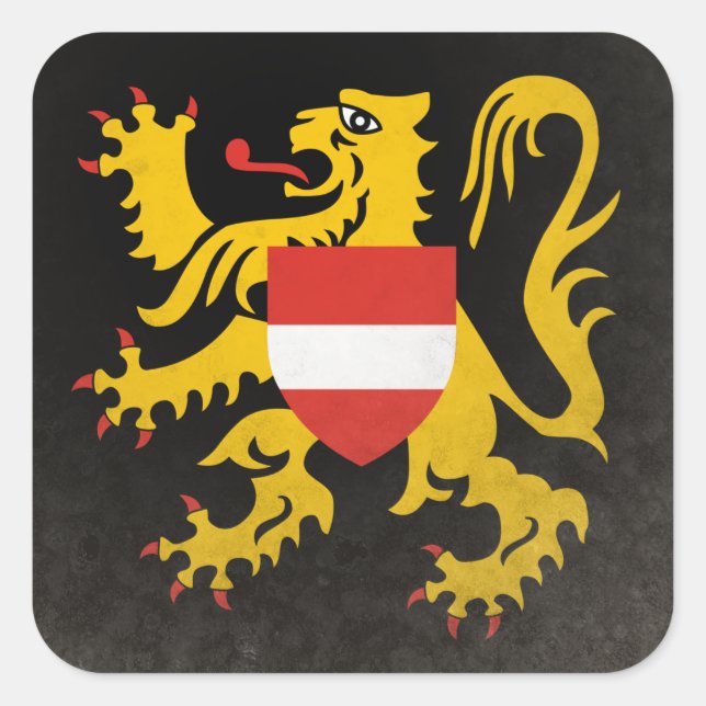 Flämisch Brabant Quadratischer Aufkleber (Vorderseite)