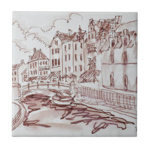 Flämische Architektur  Gent, Belgien Fliese