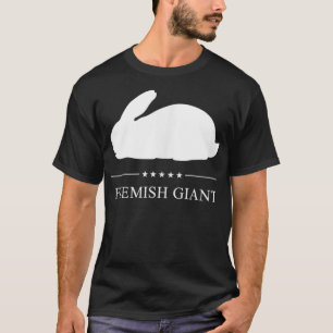 Flämische Riesen-Kaninchen-Weiße Silhouette T-Shirt