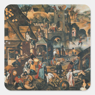 Flämische Sprichwörter Quadratischer Aufkleber