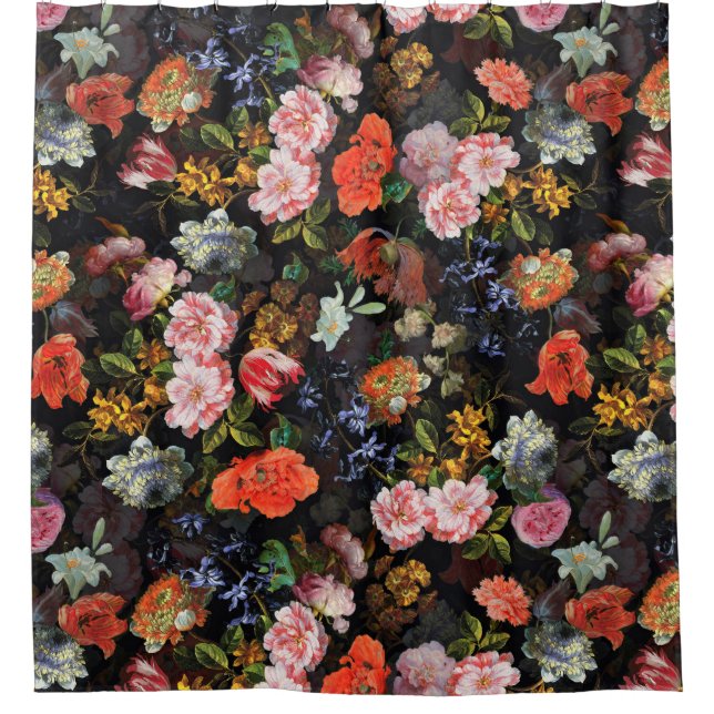 Flämische Vintage Dunkle Nacht-Romantik Duschvorhang (Vorderseite)