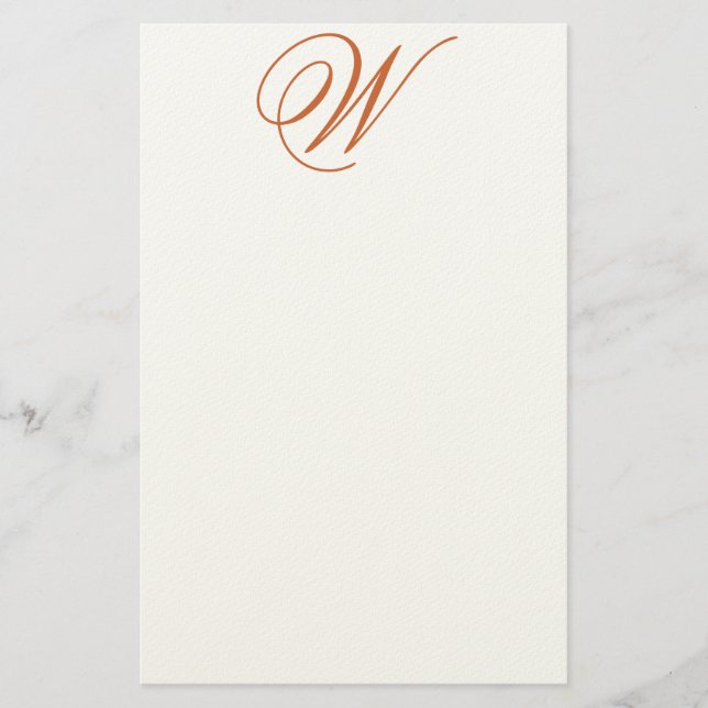 Flämische W bearbeitbare Monogramm-Filzplatten Briefpapier (Vorderseite)
