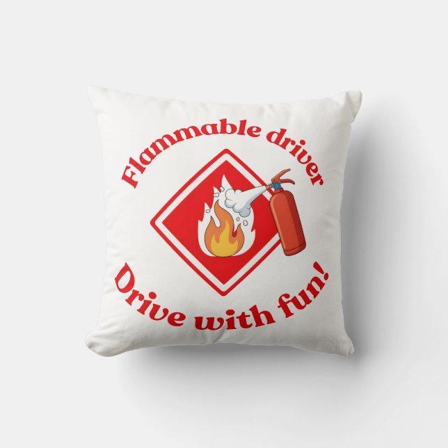 Flammable Driver Trucker | Funny ADR Hazmat Kissen (Vorderseite)