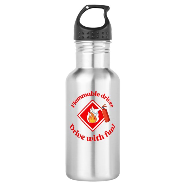 Flammable Driver Trucker Gift | Funny ADR Hazmat Edelstahlflasche (Vorderseite)