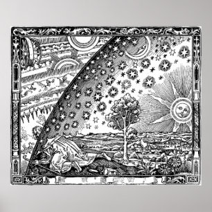 Flammarion Engraving The Sun and the Stars Poster