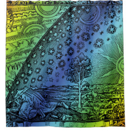 Flammarion Heaven and Earth Gravur Artwork Duschvorhang