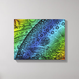 Flammarion Himmel-und-Erde-Stich Grafik Leinwanddruck