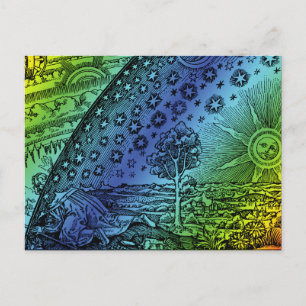 Flammarion Himmel-und-Erde-Stich Grafik Postkarte