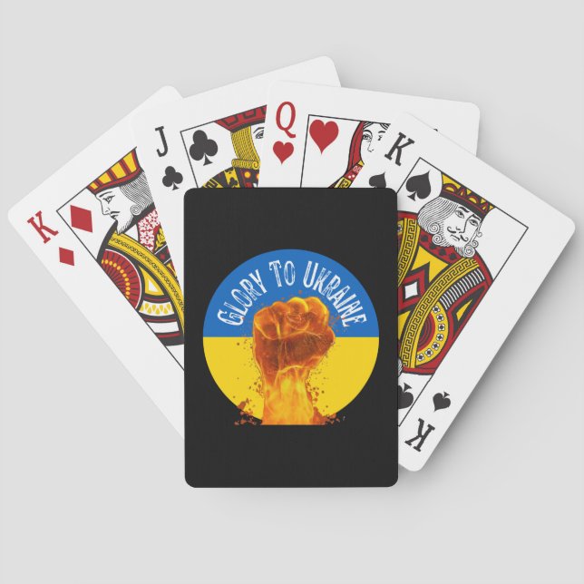 Flammbeständigkeit der Flagge der Ukraine Spielkarten (Rückseite)