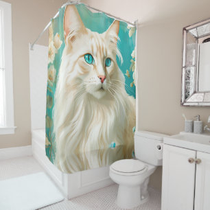 Flamme Lynx Point Siamese Portrait Art Duschvorhang