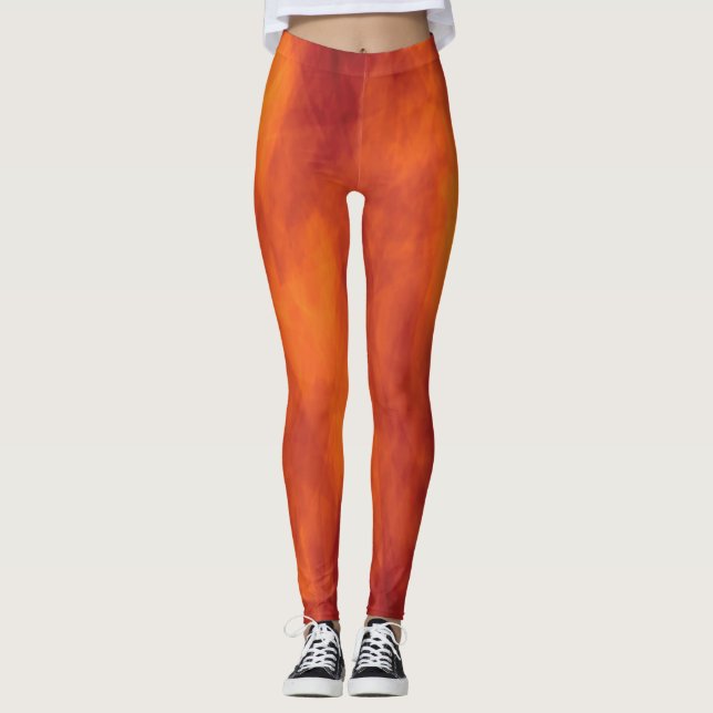 Flamme Orange Leggings (Vorderseite)