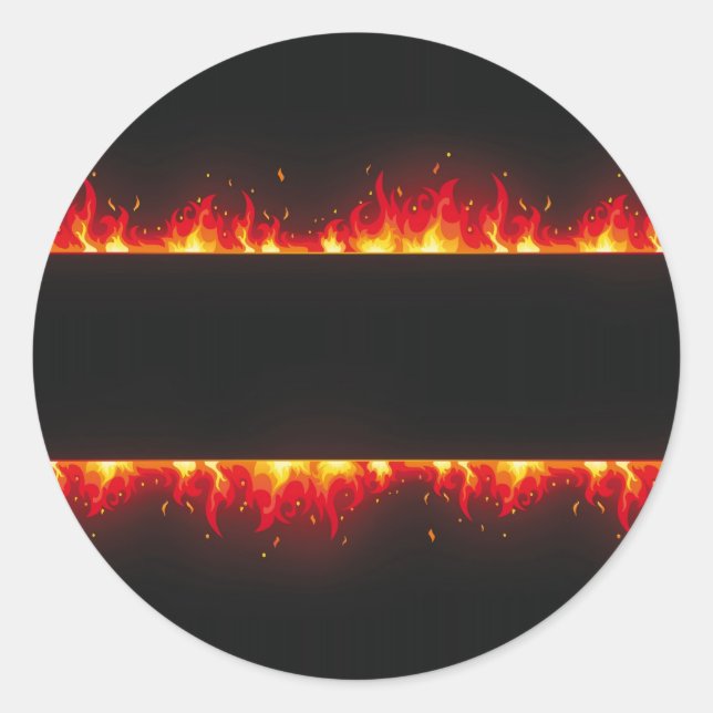 Flamme Runder Aufkleber (Vorderseite)
