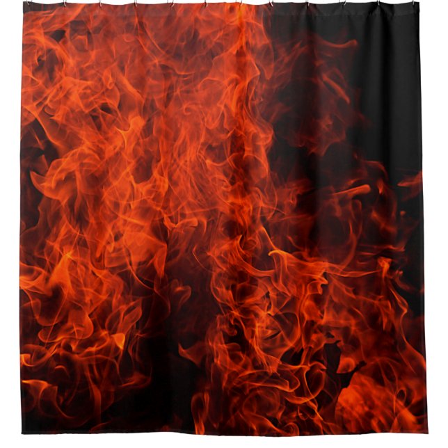 Flamme schwarz heiß duschvorhang (Vorderseite)