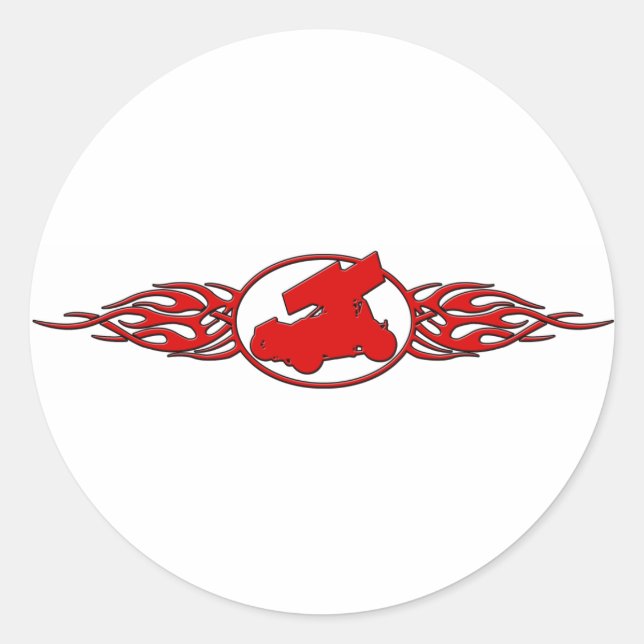 Flammen5 Runder Aufkleber (Vorderseite)