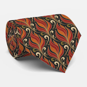 Flammen Art Nouveau Pinstripes Hot Rod Krawatte