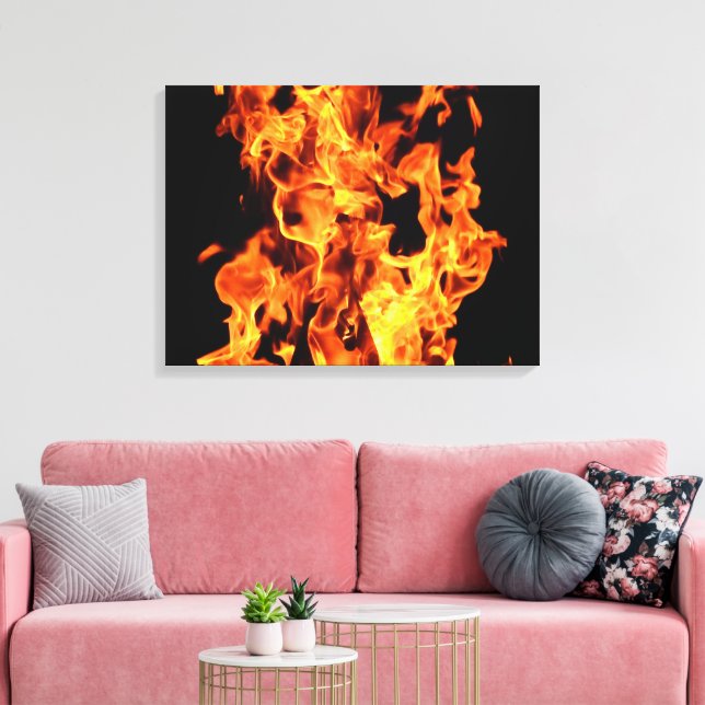 Flammen auf Leinwand Kunstdruck (Insitu (Wohnzimmer))