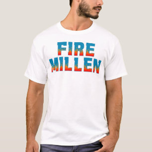 Flammen-Buchstaben auf vorderer schlichter T-Shirt
