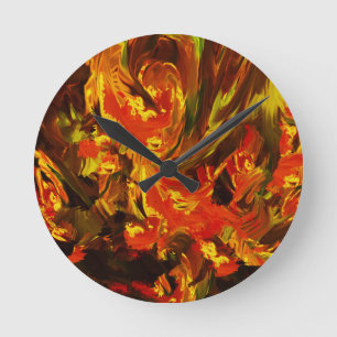 Flammen der Liebe Runde Wanduhr