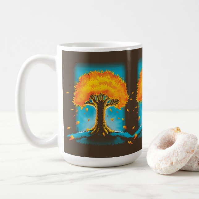 Flammen des Herbstes Kaffeetasse (Mit Donut)