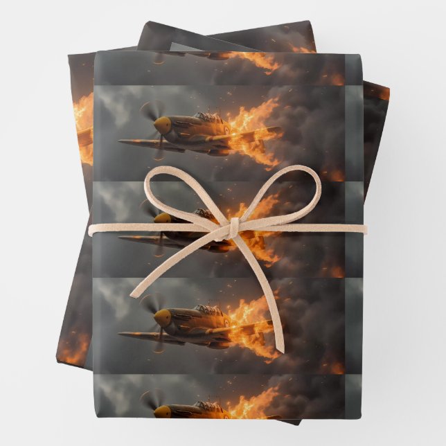 Flammen des Himmels: Aufstieg eines Spitfire Geschenkpapier Set (Beispiel)