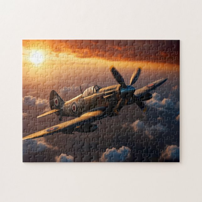 Flammen des Himmels: Aufstieg eines Spitfire Puzzle (Horizontal)
