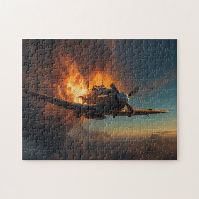 Flammen des Himmels: Aufstieg eines Spitfire Puzzle (Horizontal)