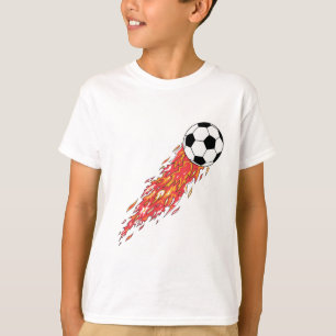 Flammen Feuer Fußball T-Shirt