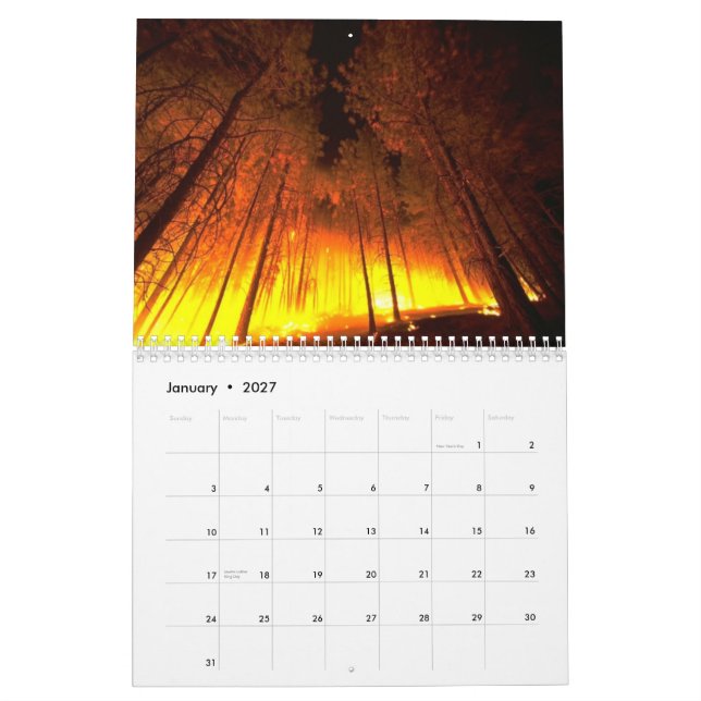 Flammen-Feuer-Wandkalender Kalender (Jan 2027)
