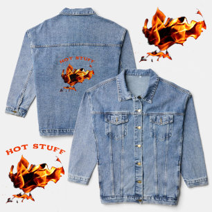 Flammen-Fotofeuer Jeansjacke
