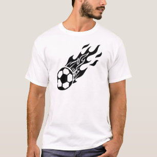 Flammen-Fußball T-Shirt