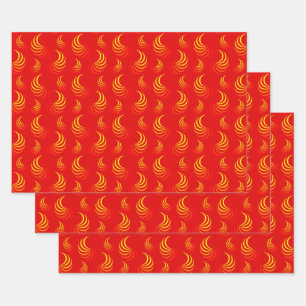 Flammen Geschenkpapierset Packpapier Blatt