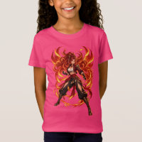 Flammen-Göttin Fantasy-Krieger T-Shirt