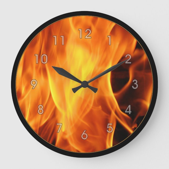 Flammen Große Wanduhr (Vorderseite)