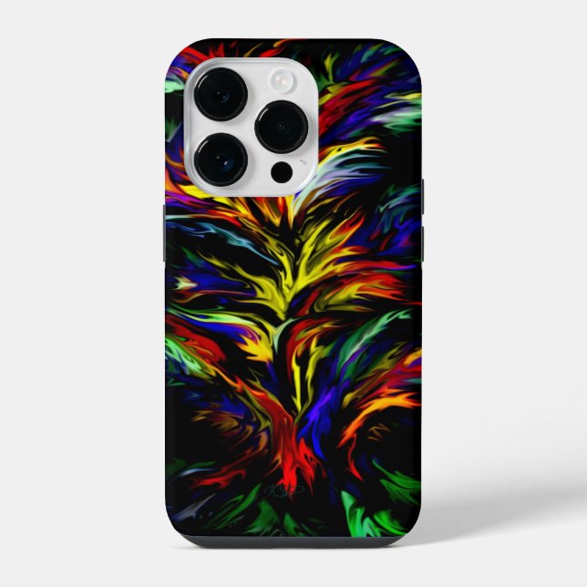 Flammen im Regenbogenstil iPhone Hülle (Rückseite)