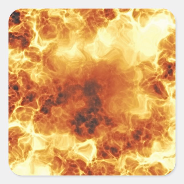 Flammen mit heißer Flamme Quadratischer Aufkleber (Vorderseite)