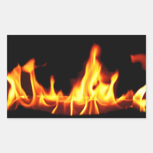 FLAMMEN RECHTECKIGER AUFKLEBER (Vorderseite)