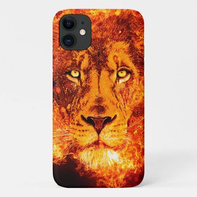Flammen Red Orange Lion Face Case-Mate iPhone Hülle (Rückseite)