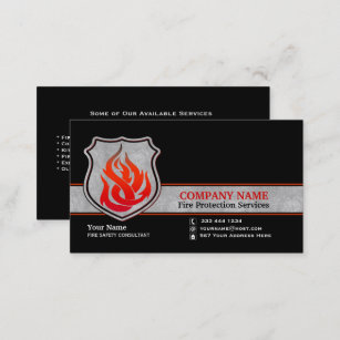 Flammen-Schild-Feuerschutz Visitenkarte
