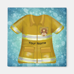 Flammen Schild Feuerwehrmann Magnet