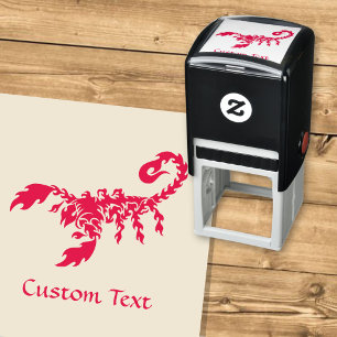 Flammen Scorpion Selbstfarbige Briefmarke Permastempel