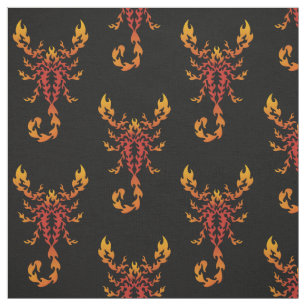 Flammen-Skorpion-Muster Stoff
