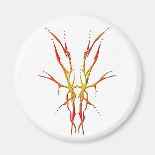 Flammen-Stammeshirschschädel-Jagd-Design Magnet