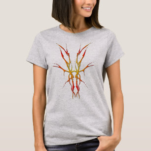 Flammen Tribal Hirsch Schädel Jagd Design T-Shirt